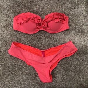 Pink Ruffled Bikini Set